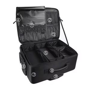 Free Sample Large Makeup Bag Travel Professional Organizer Make Up Storage bag tool kits makeup <b>suitcase</b> with <b>wheels</b> - Product Image 2