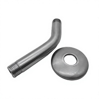 HT. Bras de douche mural rond en laiton chromé forgé avec bride 1/2"NPT x 6" de long