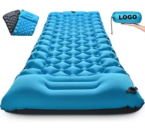 Colchón de aire inflable plegable de nailon TPU, 200x70x10cm, colchoneta para dormir, almohadilla impermeable para acampar, para mochilero y senderismo