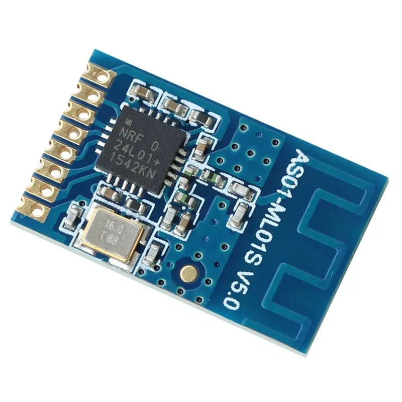 AS01-ML01S 2.4GHz nRF24L01P Module récepteur Rf sans fil pour la mise en réseau 2.4G SPI 1mW 120m émetteur-récepteur avec PCB