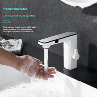 Robinet de lavabo sans contact avec capteur, affichage numérique LED de la température, mitigeur chaud/froid, robinet de salle de bain, OEM ODM pour hôtel