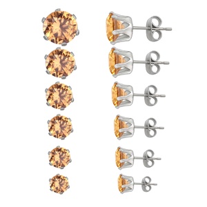 Boucles d'oreilles tendance en acier inoxydable avec strass brillants et colorés, bijoux mignons à prix de gros, boucles d'oreilles à vis pour bébé - Product Image 4