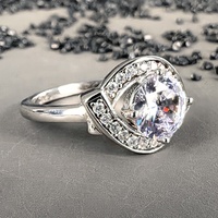 Bijoux fins GRA Elegance unisexe 925 argent VVS Moissanite mauvais oeil bleu torsion cluster anneau passe diamant testeur Test pour les femmes