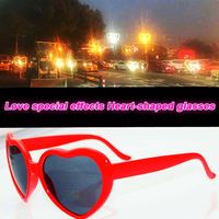 Lunettes de soleil à diffraction en forme de cœur pour femmes, effet de changement de couleur, vente en gros