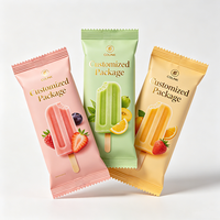 Sacs en plastique laminé imprimés pour crème glacée, qualité alimentaire, thermoscellables, emballage pour bâtonnets glacés, logo et taille personnalisés pour snacks surgelés