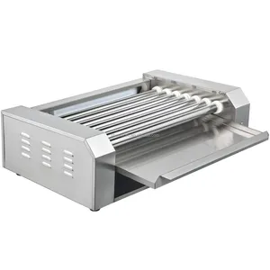 WeWork Commercial Hot Dog Roller 18 Hot Dog Capacity 7 Rollers 1050W Stainless Steel Cook Warmer Machine Sausage Grill Cooker