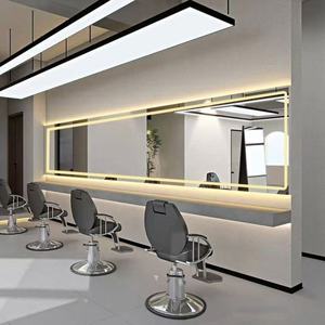 Hairdresser's Wall-Mounted Single-Sided Mirror Station with Dimmable LED Light for <b>Salon</b> Simple Design - Product Image 3
