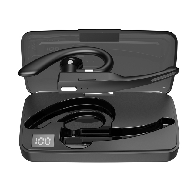 Single Ear Headset Wireless Ear Hook Hands-Free HD Call Headphone for Exercising Business