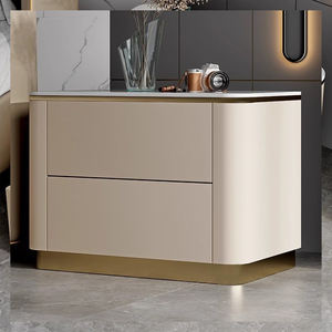 Akıllı ışık Modern İtalyan tarzı doğal gece standı özel başucu masa yatak odası ev başucu masa 2 çekmeceli - Product Image 3