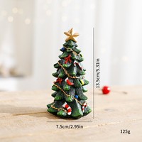 10cm 13,5cm Harz-Kleiner Weihnachtsbaum Tischdekoration-Set mit Verzierungen