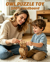 Rompecabezas de Búho 3D Ecológico de Cartón, Kit de Manualidades de Papel Cortado con Láser, Juguete Educativo STEM para Niños y Adultos, Decoración, Venta al Por Mayor