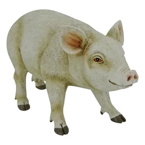 Jardín polyresin decoración de fibra de vidrio animal estatua resina cerdo escultura arte de la resina
