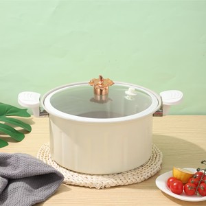 L Stone Soup 8L <span class=keywords><strong>Olla</strong></span> de sopa de gran capacidad <span class=keywords><strong>Olla</strong></span> casera antiadherente con tapa de vidrio <span class=keywords><strong>Cocina</strong></span> Revestimiento de esmalte Utensilios de <span class=keywords><strong>cocina</strong></span> <span class=keywords><strong>a</strong></span> presión de metal - Product Image 2