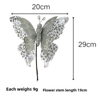 3D Creux Papillon Fleur Argent Fleur De Noël Paillettes Arbre De Noël Décoration Paillettes Rose Paillettes Tissu Papillon