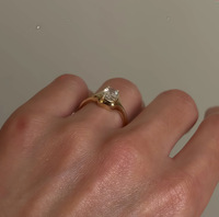 Bague Signet Allongée à Coupe Coussin 2 carats en Moissanite VVS, Argent Sterling 925 Plaqué Or 18K, Bijoux pour Femme