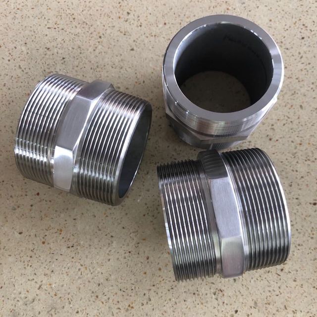 NPT 1/4"  304  316 Stainless Steel Hex Nipple NPT Male Threaded Hex Nipple