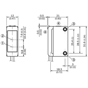 30cm Sensing Range Optical Micro LED vermelho Sensor fotoelétrico Difusa Reflexão fundo Supressão para detectar preto - Product Image 6