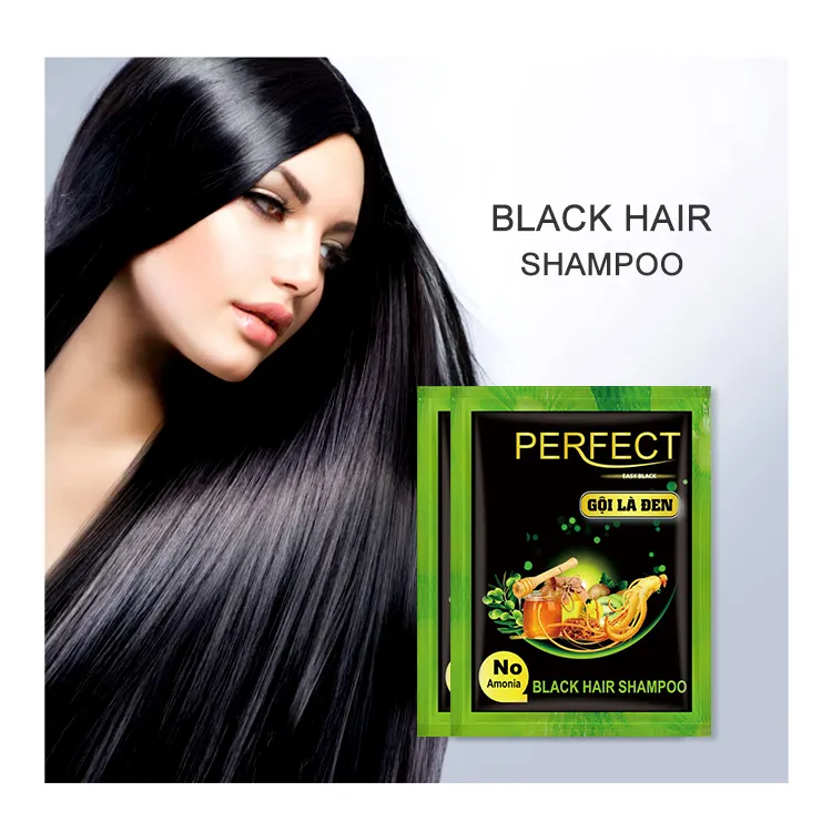 Shampoing colorant pour cheveux biologique Non allergique, marque privée, rapide, Anti-gris, brun foncé, blanc, noir
