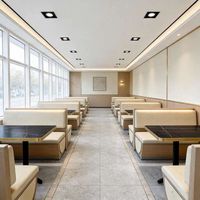 Ensemble de banquettes de luxe pliables en pierre, métal, bois et cuir, personnalisables OEM/ODM, 4 places, pour bar et restaurant