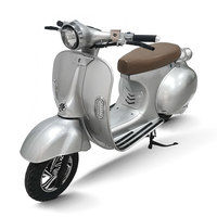 Motocicleta Eléctrica COC Classic Vintage 2000w, Motocicleta Retro/Vespa Eléctrica con Batería de Litio Extraíble, Scooter Eléctrico