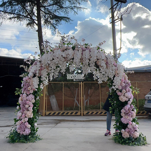 MSFAME sıcak satış yüksek kalite kelebek çiçek kemerler zemin pembe yapay düğün çiçek kemer - Product Image 6