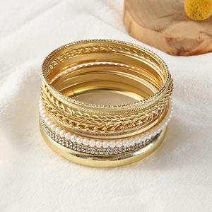 BR230019 vente en gros multicouche Style bohème ensemble perle léopard géométrique perle strass charme <span class=keywords><strong>amitié</strong></span> bracelets femmes - Product Image 2