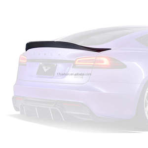 Pour <span class=keywords><strong>Tesla</strong></span> modèle <span class=keywords><strong>S</strong></span> Plaid <span class=keywords><strong>2023</strong></span> 2024 2025 V Style Kit de carbone sec aileron arrière aile arrière - Product Image 3