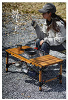 Table de pique-nique pliante portable en alliage d'aluminium IGT pour l'extérieur, table de camping ultralégère, mobilier d'extérieur en gros