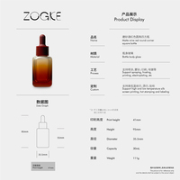Coin arrondi compte-gouttes en verre carré 30ml sérum de soin de la peau du visage parfum huile essentielle pour usage cosmétique crème pour les yeux et goutte pour les yeux