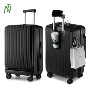 Vendita calda da 20 '22 '24' 26 'valigia di lusso bagaglio a mano in posizione verticale Trolley da viaggio bagaglio a bordo con caricatore USB