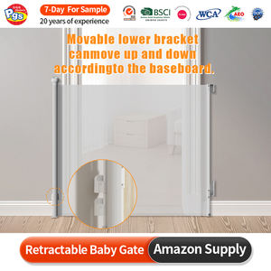 SG027 Custom Retractable Foldable Adjustable Easy Installation Indoor Baby <b>Gate</b> <b>Safety</b> Barrier Set 6-24 Months Plastic Stairs - Product Image 2