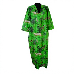 Femmes élégant Boho Maxi robe col en v pull vêtements de nuit personnalisé maternité coton robe automne tissé Midi robes tenue décontractée - Product Image 1