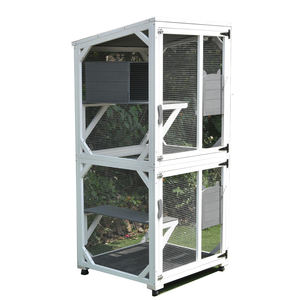 Catio في الهواء الطلق حاوية خشبية كبيرة مع تشغيل على عجلات ، كاتيو القط في الهواء الطلق/في الأماكن المغلقة 64 "للقطط متعددة - Product Image 1