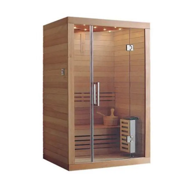 2 kişi için en iyi Sauna odası kapalı Sauna Spa ahşap kızılötesi Sauna odası ile iki yatırın tezgah toptan
