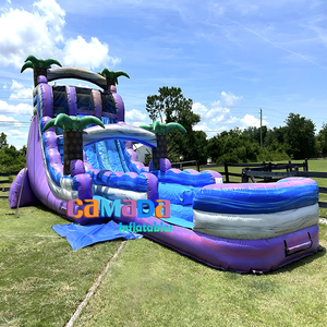 Gran oferta comercial Pvc palmera gran tobogán inflable Tropical resistente toboganes de agua inflables para niños y adultos - Product Image 1