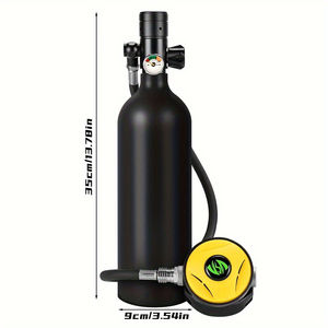 3pcs Réservoir <span class=keywords><strong>de</strong></span> <span class=keywords><strong>plongée</strong></span> Snorkel Masl Set 1L Cylindre en alliage d'aluminium Universal Fit Leisure Diving Gear and Backup Air Bottle for Rescue - Product Image 4