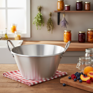 Cazo grande de acero inoxidable con diseño profundo para cocinar al aire libre con asas, olla para carnitas, wok de alta resistencia - Product Image 1