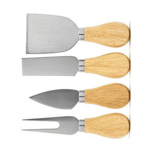 Juego de cuchillos de queso ecológicos de alta calidad de 4 piezas al por mayor, cuchillas de acero inoxidable, mangos de madera, herramientas esenciales de corte de cocina - Product Image 2