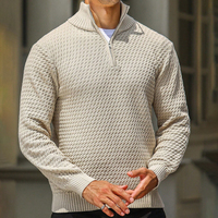 Pull en tricot surdimensionné chaud d'hiver personnalisé FNJIA pour hommes, collection de fabricants de pulls de golf en coton