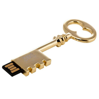 Clé USB vintage en forme de clé squelette, avec logo personnalisé, en métal, style antique, avec porte-clés en forme de cœur, cadeau de mariage, clé USB