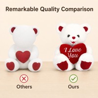 J'aime bien toi, ours en peluche rouge en forme de cœur, vente en gros, ours en peluche personnalisé pour la fête des mères, jouet en peluche pour la Saint-Valentin