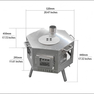 Poêle à <span class=keywords><strong>bois</strong></span> hexagonal portable en acier inoxydable, poêle à <span class=keywords><strong>bois</strong></span> d'extérieur pliable, poêle <span class=keywords><strong>de</strong></span> camping avec <span class=keywords><strong>tuyau</strong></span> <span class=keywords><strong>de</strong></span> cheminée - Product Image 6