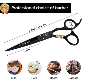 <span class=keywords><strong>Ciseaux</strong></span> de coiffure professionnels 6.0 pouces avec vis à roulement Little Golden Tiger pour salon de coiffure HS-717 - Product Image 2