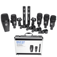 Ensemble de microphones de batterie sept pièces pour performance scénique, micros à condensateur professionnels pour enregistrement d'ensembles