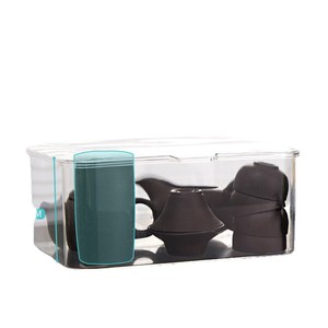 Transparent Tea Set Storage Box With Lid For Teapot Cups Drawer Organizer Kitchen Cabinet Use Solid Color ST-82 - Product Image 5