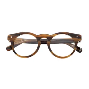Eyewear Eyeglass Vintage Classic Round Custom Logo Thick Mazzucchell Acetate Frame Eyewear Optical Glasses Eyeglasses