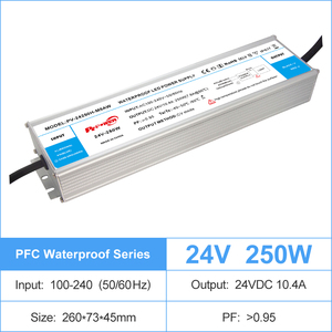 Controlador LED de Voltaje Constante IP67 Impermeable de 250W con PFC, 100-240V AC-DC 12V 24V, Fuente de Alimentación para Caja de Luz/Señalización LED - Product Image 5