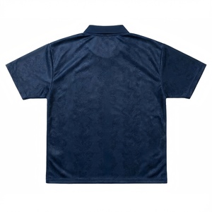 Custom Retro Luxe Blokecore V-hals Voetbalshirt Donkerblauw Subtiel Textuur Volledige Sublimatie Training OEM ODM - Product Image 3