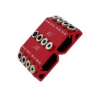 Gabarit de positionnement de trous en alliage d'aluminium pour le travail du bois, guide de perçage multi-angles 30/45° pour trous biseautés, avec foret rouge