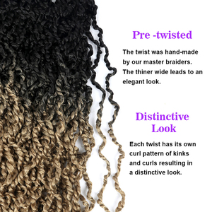 Tresses synthétiques au <span class=keywords><strong>Crochet</strong></span>, chevelure bouclée et douce avec Passion pre-bouclée, brune Blonde, ombré, coiffure sénégalaise - Product Image 3